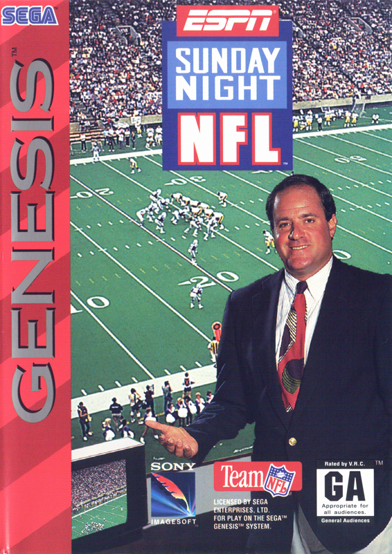 ESPN Sunday Night NFL box art for Sega Genesis